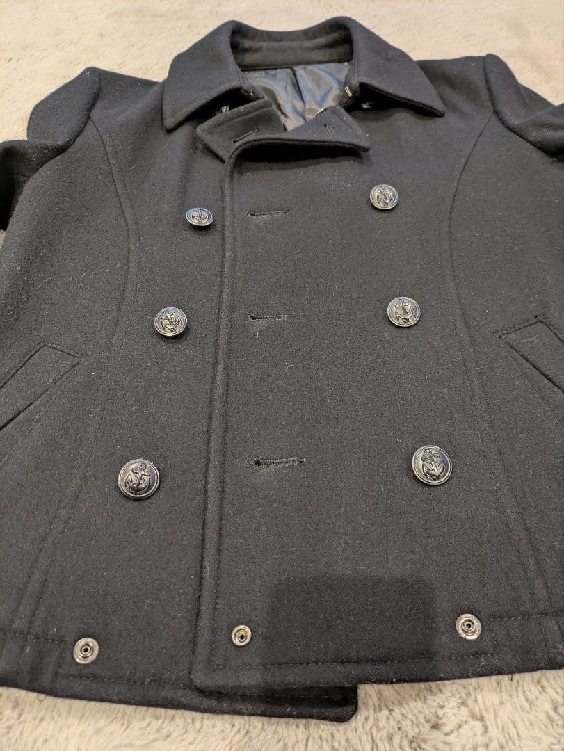 PPFM 黒 ウール ダブルブレスト ピーコート - メルカリ