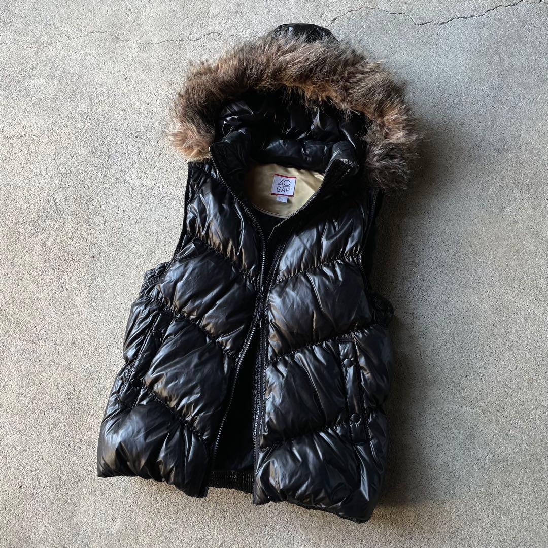 00s old gap ファー ダウン ベスト 光沢 y2k archive - メルカリ