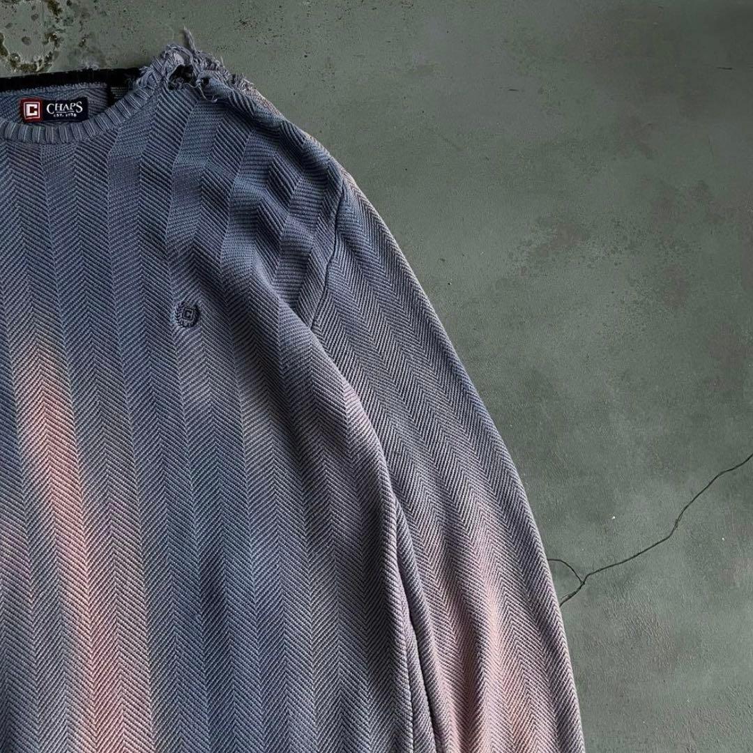 90's “chaps “ゆるダボ”フェード“broken boro knit