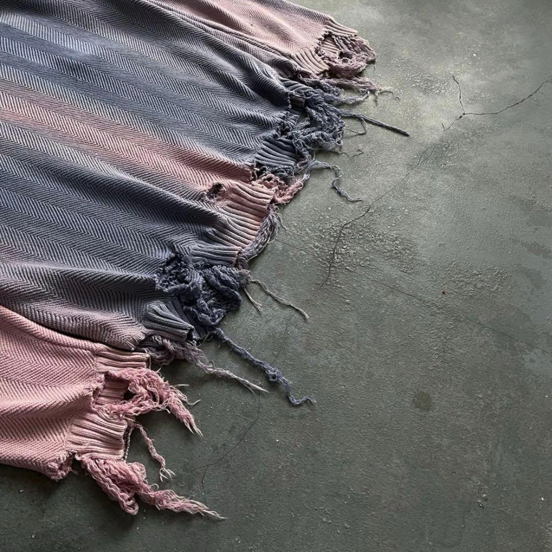 90's “chaps “ゆるダボ”フェード“broken boro knit