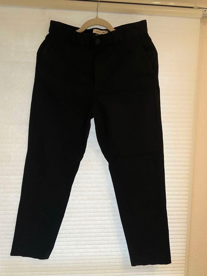 ビームスボーイ別注LACOSTE コットン パンツ ブラック サイズ36
