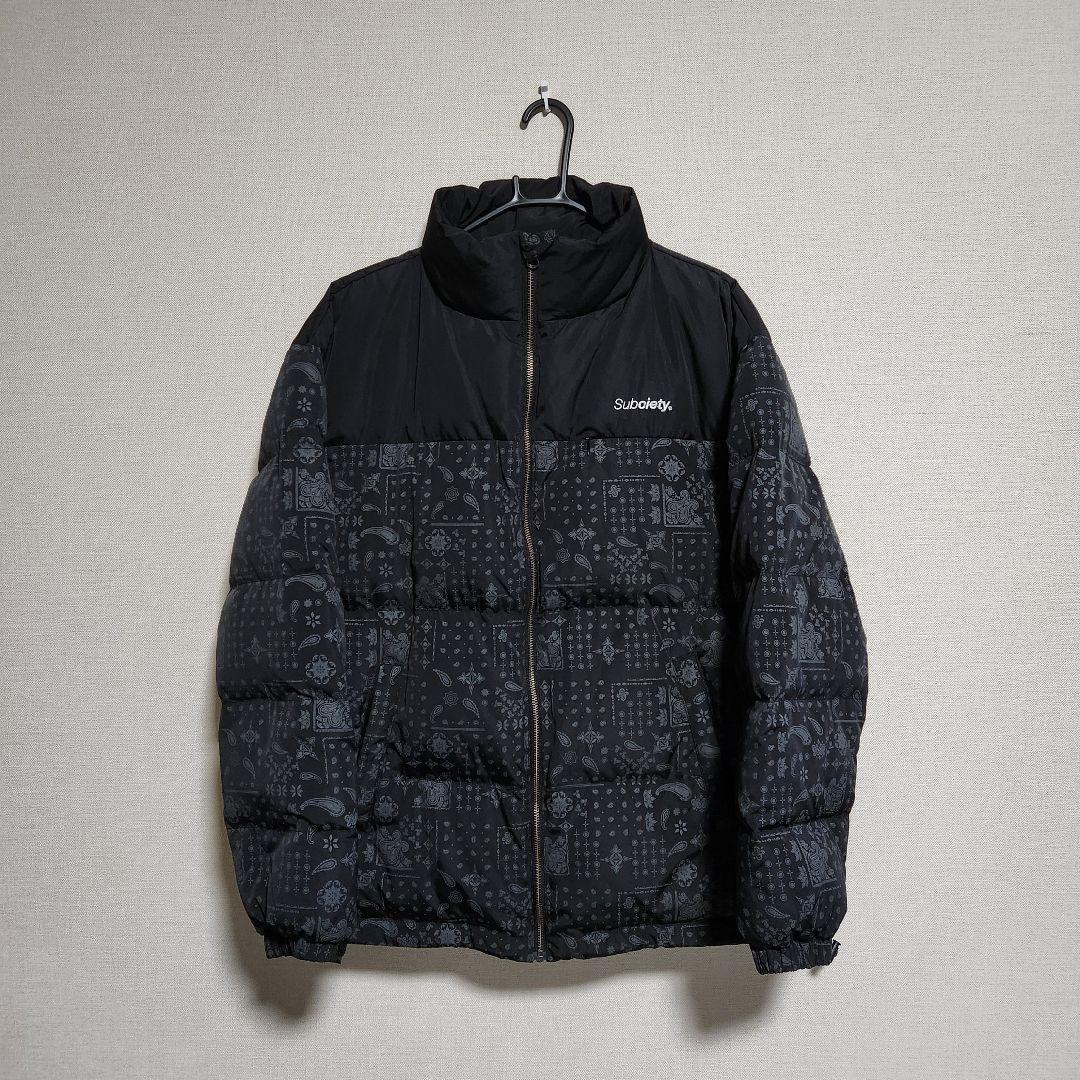 subciety ダウンジャケットペイズリー柄 バンダナ柄 L オーバーサイズ