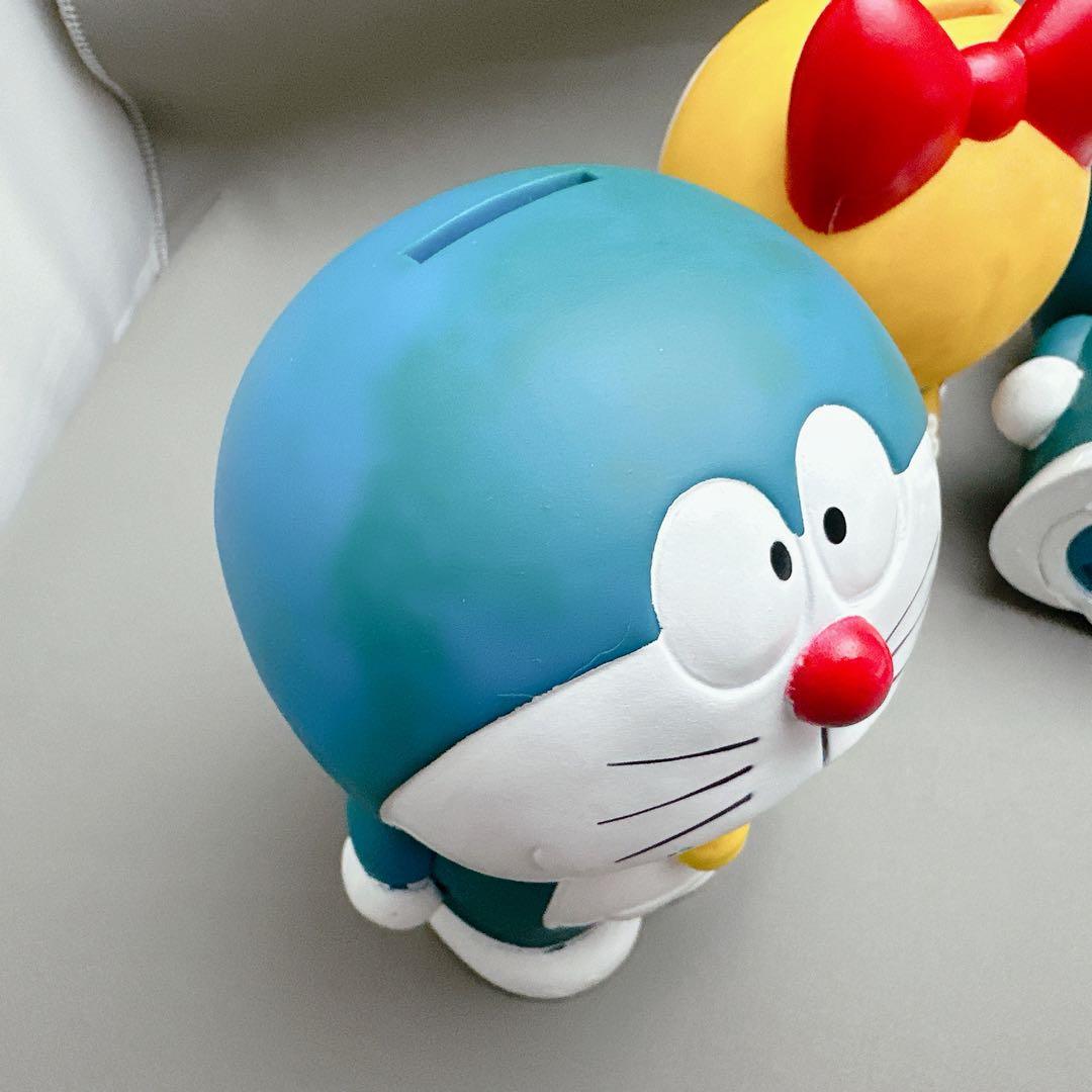 レトロ ドラえもん ドラミちゃん 貯金箱 3個まとめ売り ソフビ 人形