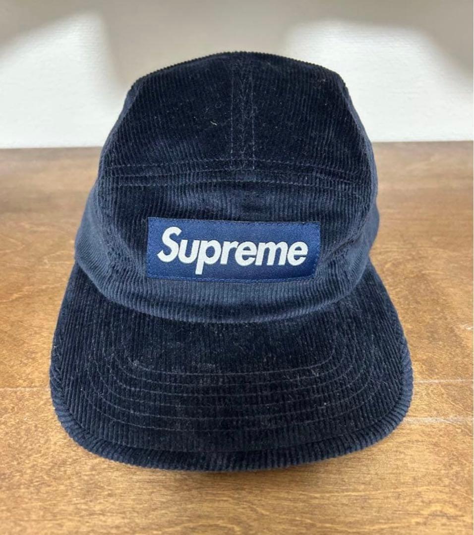 SUPREME LORO PIANA コーデュロイ　CAMP CAP SUPREME Loro Piana Capolavoro Wool Camp Hat Cap Black Box Logo