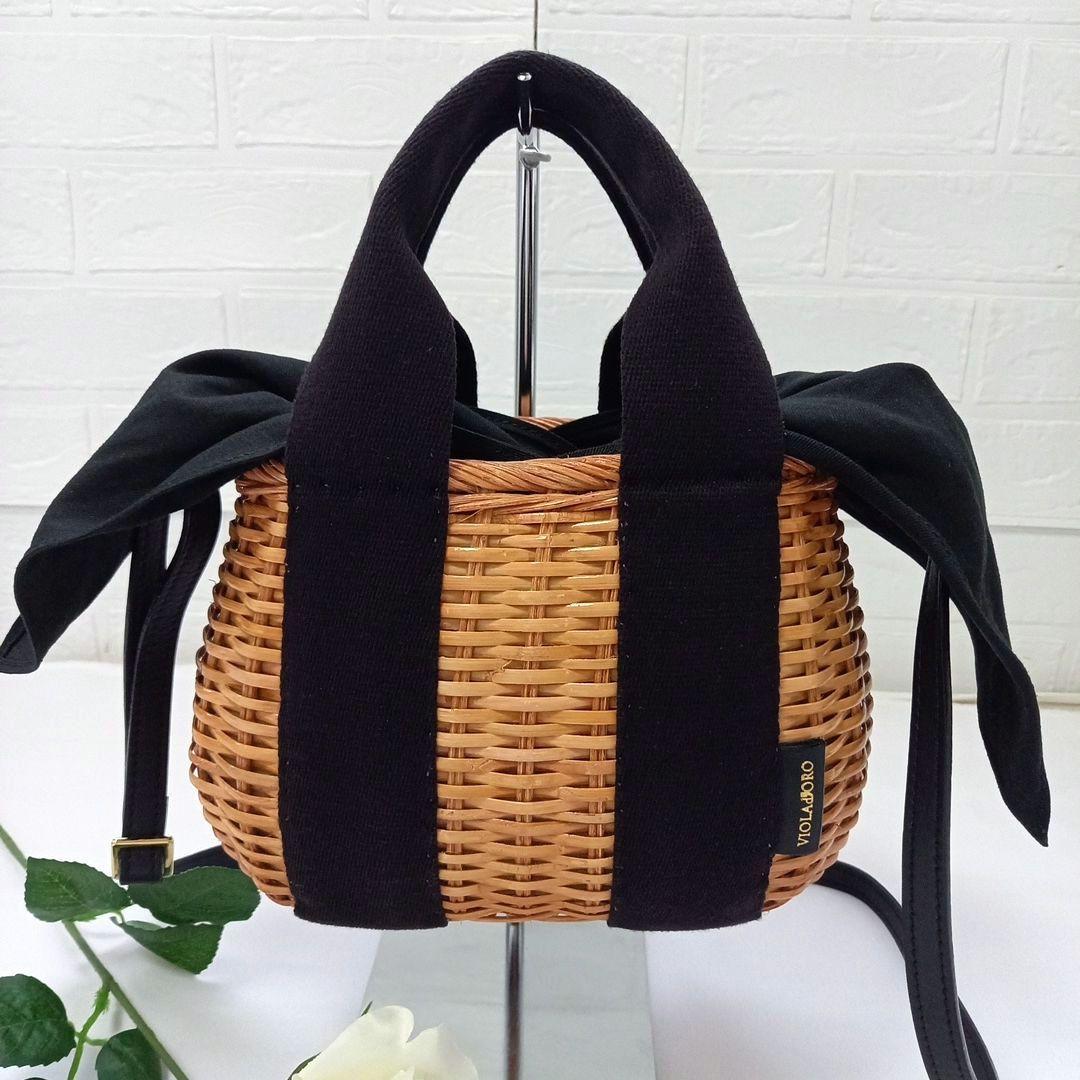 ☆美品☆《VIOLAd'ORO 》ラタン カゴバッグ ショルダー 2way