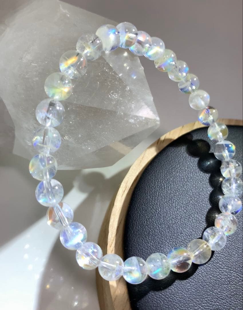 ★三月桜 さま★《極上》①マダガスカル産　ホワイトラブラドライト　ブレス