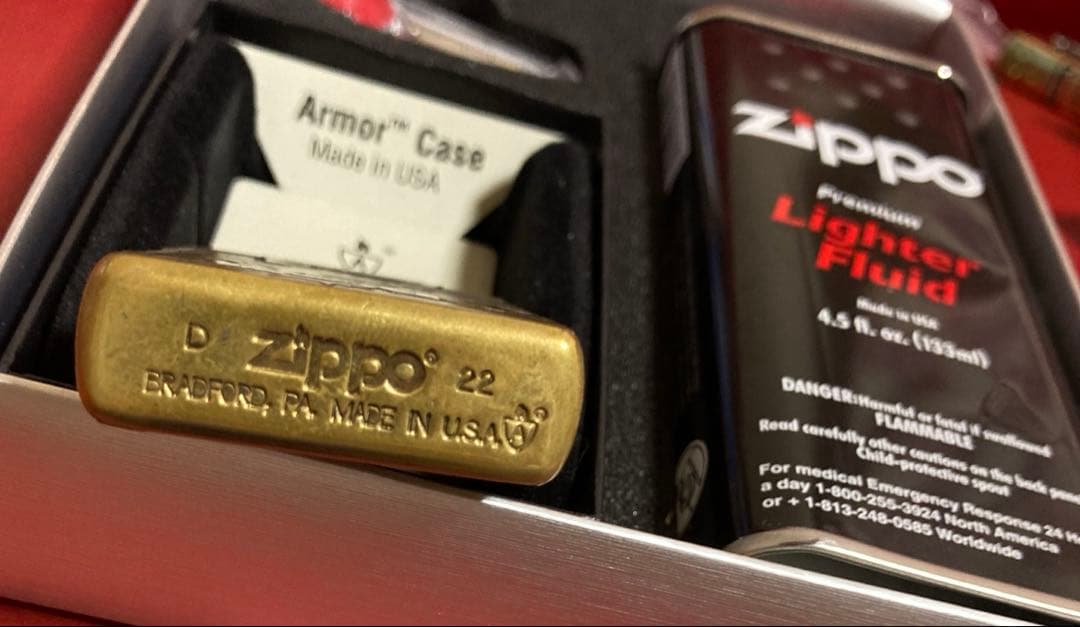 PREMIUM GIFT Armor Zippo 逆打ち 付属品付き 名入れ ライター