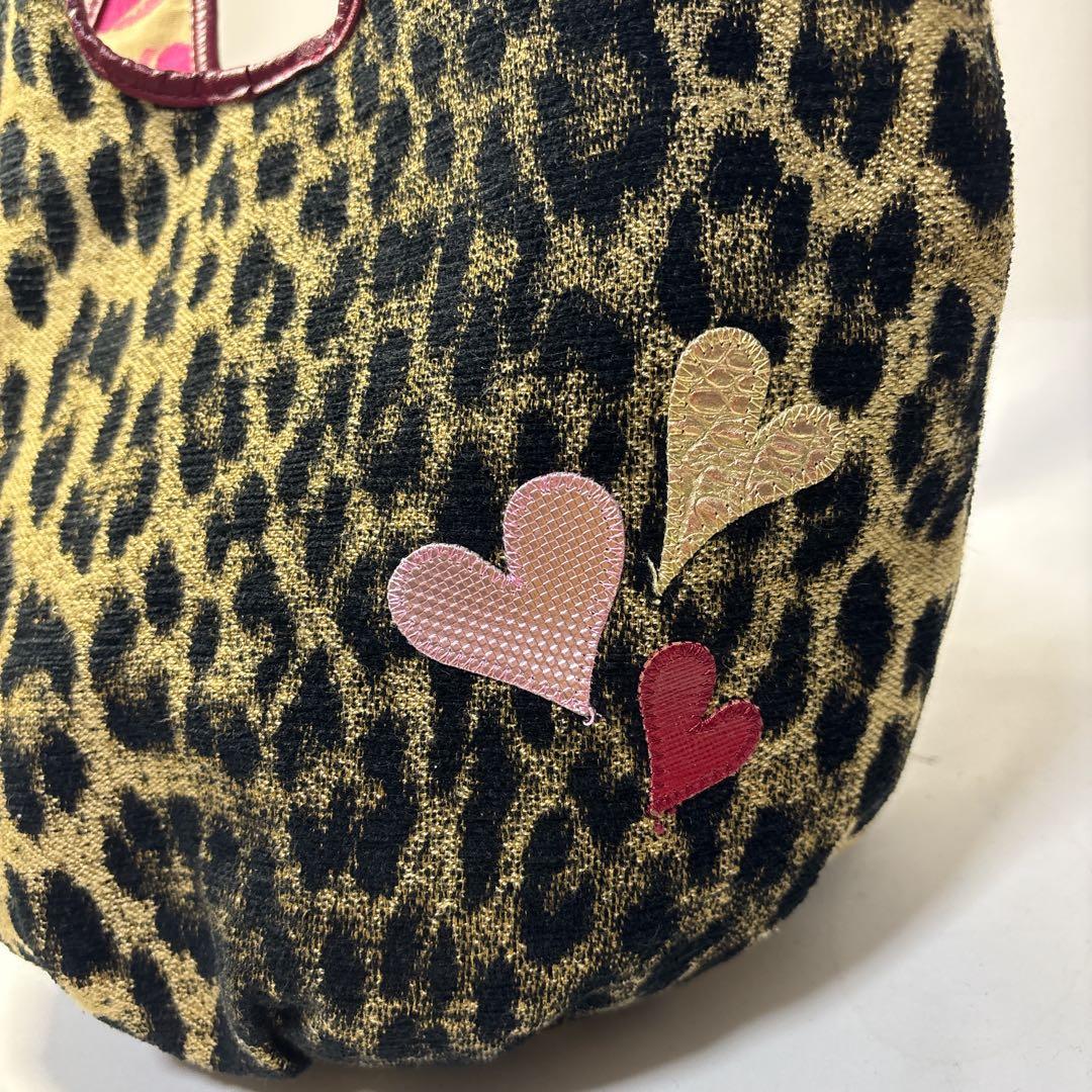美品】シンクビー！ アニマルハート ハンドバッグ レオパード 希少