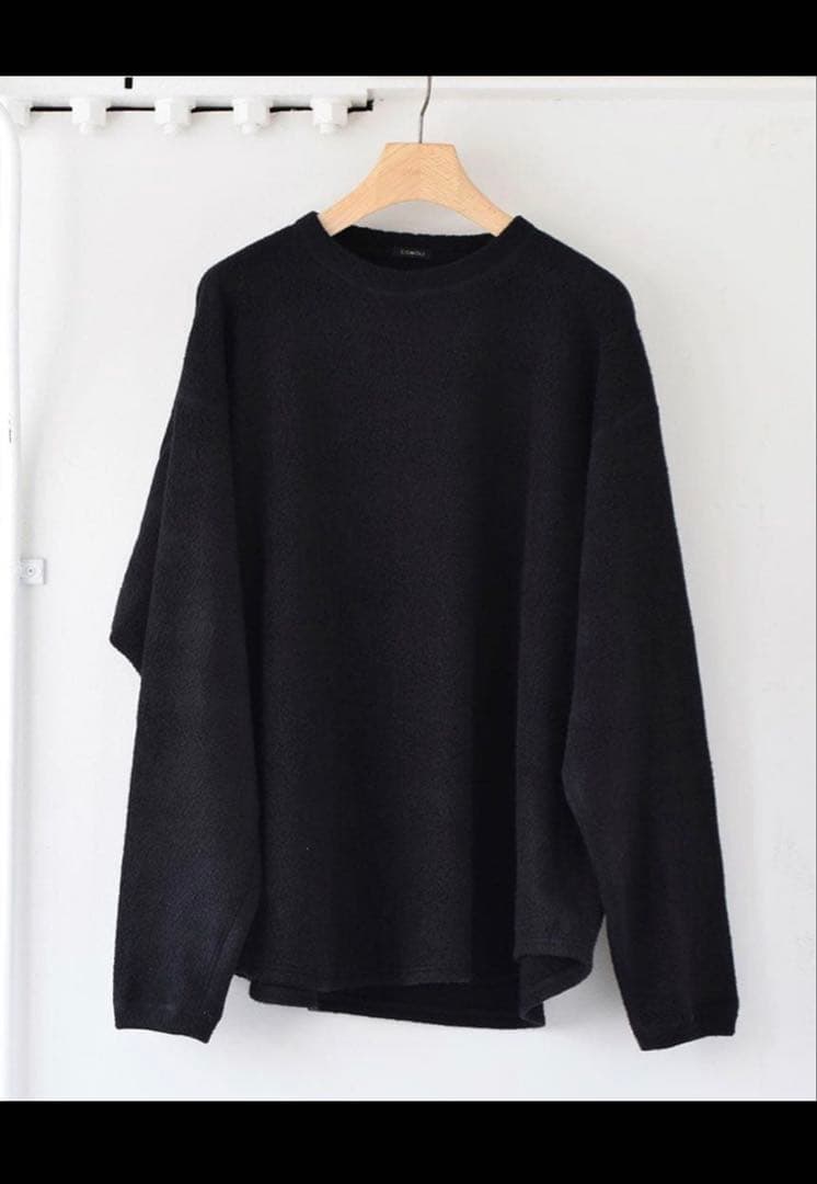 COMOLI 21AW シルクフリース長袖クルー navy 3 COMOLI | シルクフリース長袖クルー（navy）- BARD