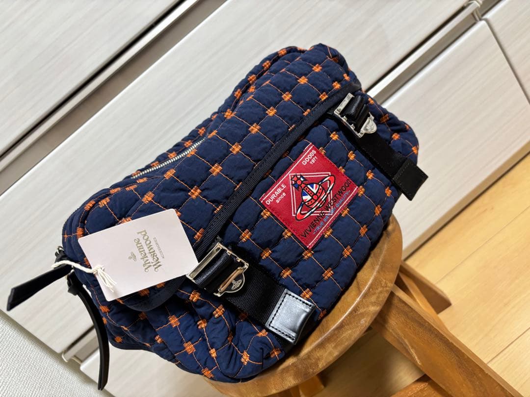 Vivienne Westwood ボディバッグ ネイビーキルティング Vivienne Westwood/Hand Bag/Faux Leather/BLU/FAUX SNAKE SKIN