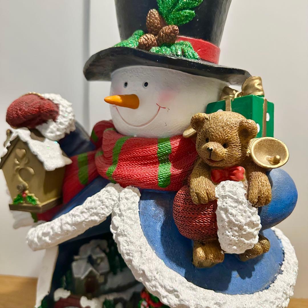 コストコ スノーマン オルゴール 置き物 外箱付き 大型 クリスマス