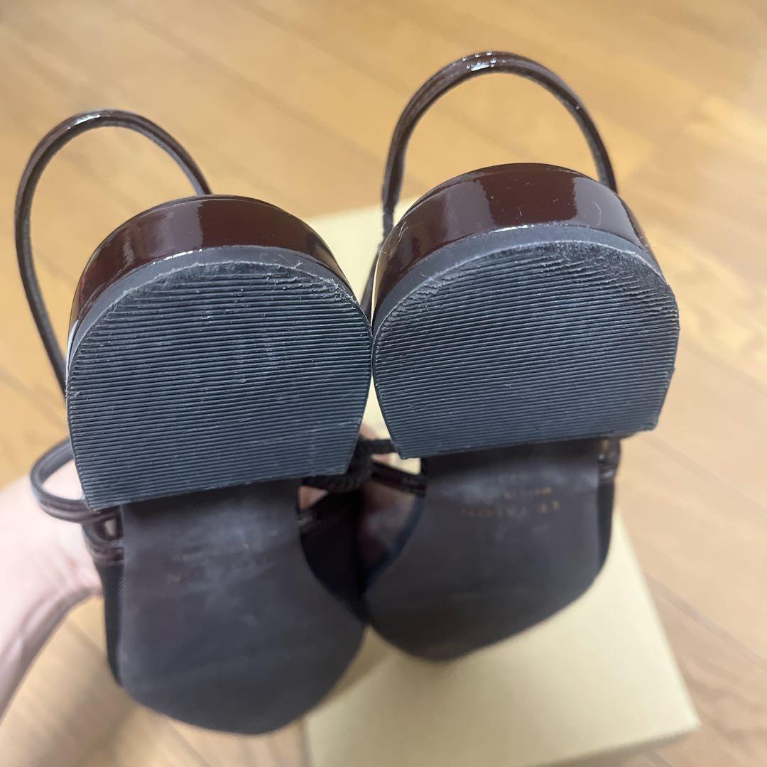 LE TALON シアーストラップスリングバック ブラウン 23 - メルカリ