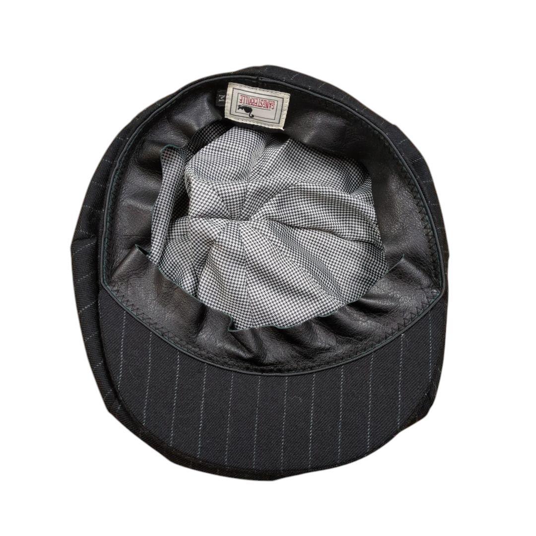 美品 GANGSTERVILLE ウール ストライプ キャスケット ブラック M