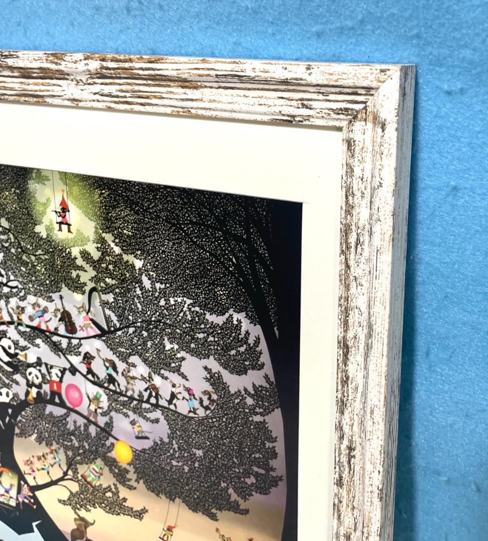 新品】藤城清治「生きるよろこび」ポスター 複製画 額付 アクリル