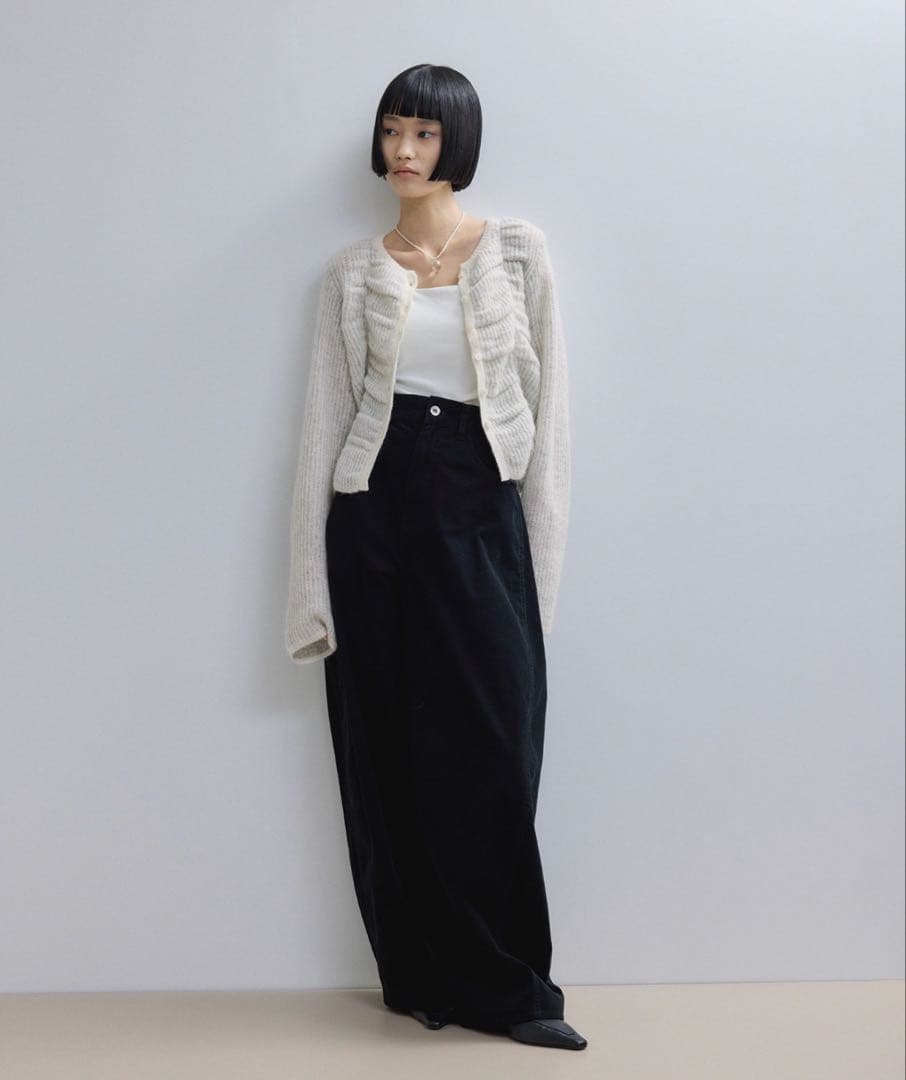 アダムエロペ 【WEB限定】ダブルモヘアシャーリングカーディガン