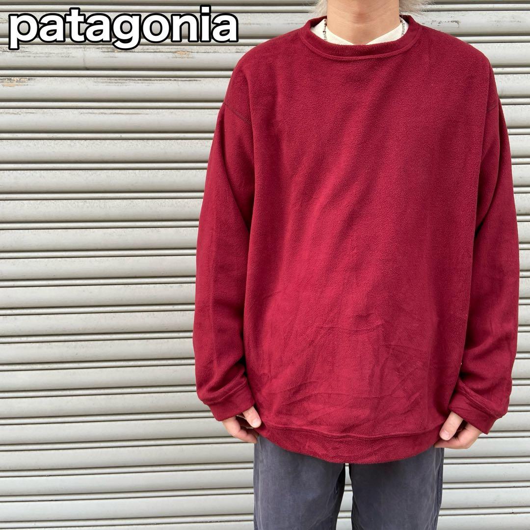 90s☆USA製☆patagonia☆シンチラクルーネックフリース☆オーバルロゴ 90s USA製 patagonia スナップT シンチラフリース ブルー XL | 古着屋 Uan