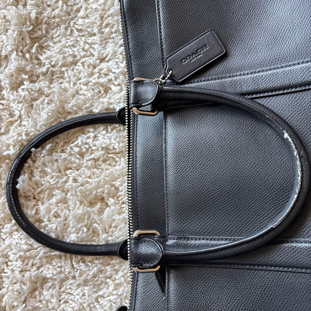 COACH ビジネスバッグ 黒 レザー - メルカリ
