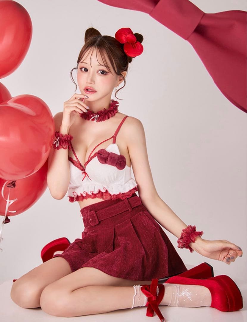 美品】JEWELS サンリオ ハローキティ セットアップ M レッド 1回着用