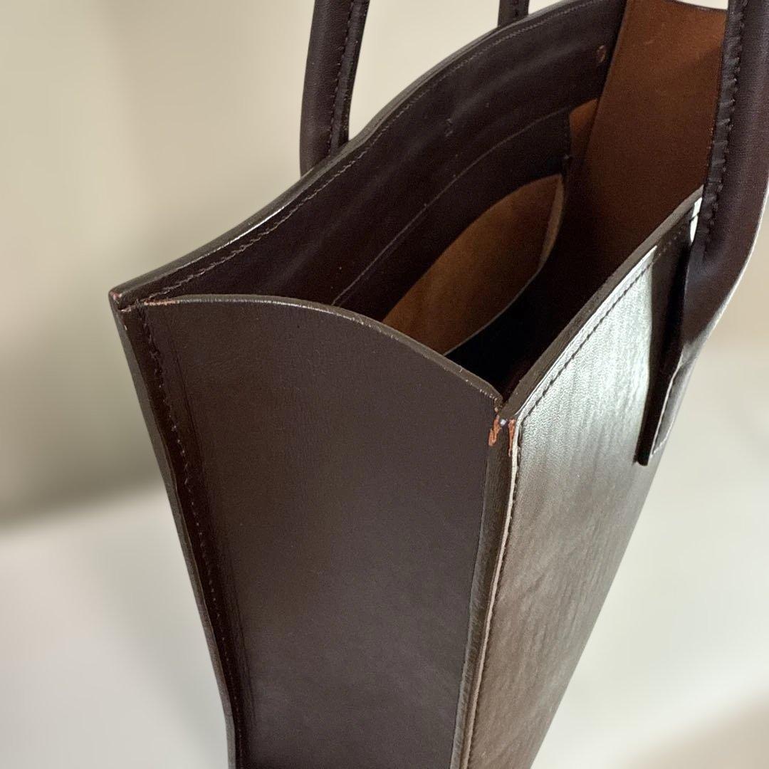 亀屋革具店 大きなトートバッグ肩掛けタイプ ダークブラウン （横幅40