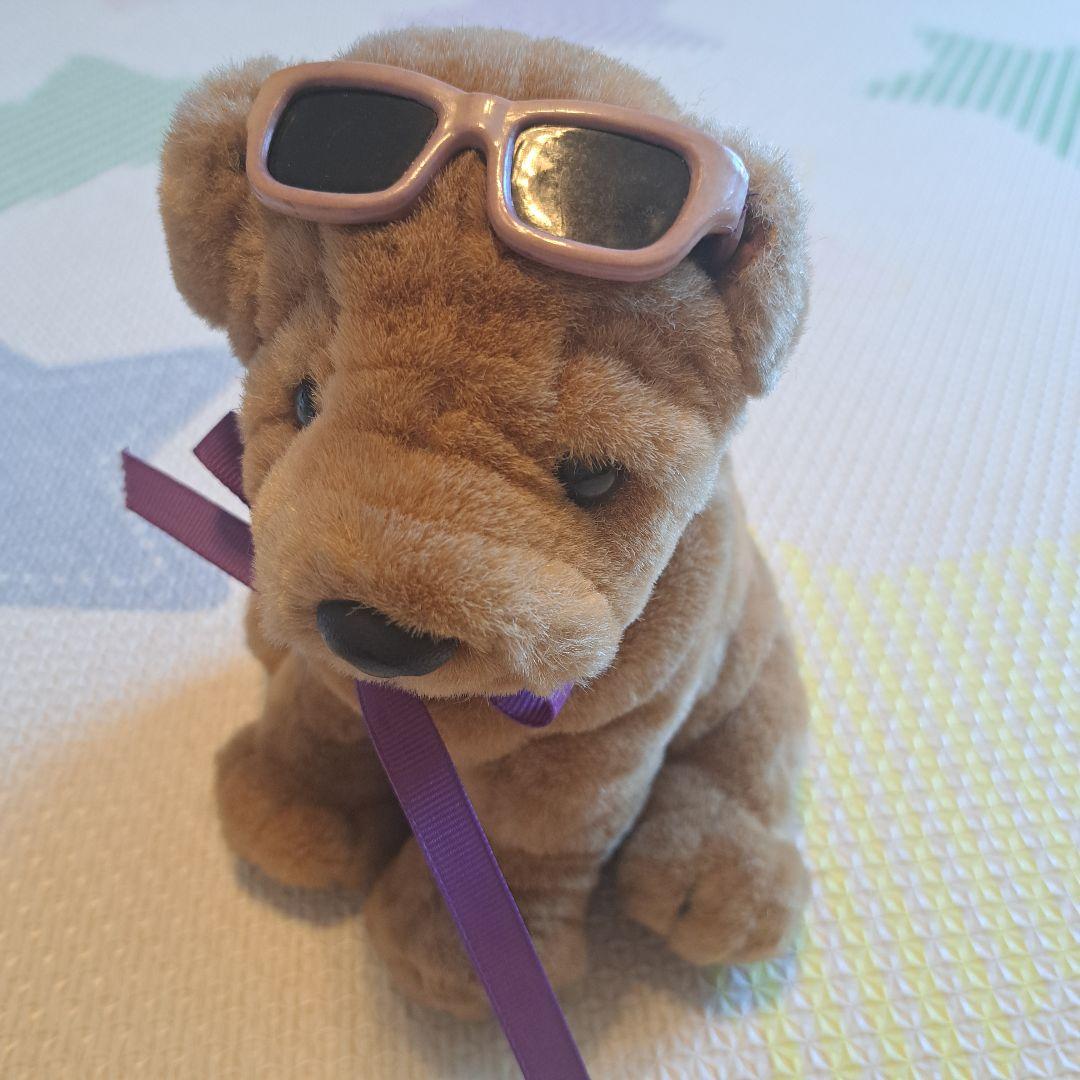 AVANTI サングラス付きブルドッグ ぬいぐるみ 犬 ブルドッグ 昭和レトロ