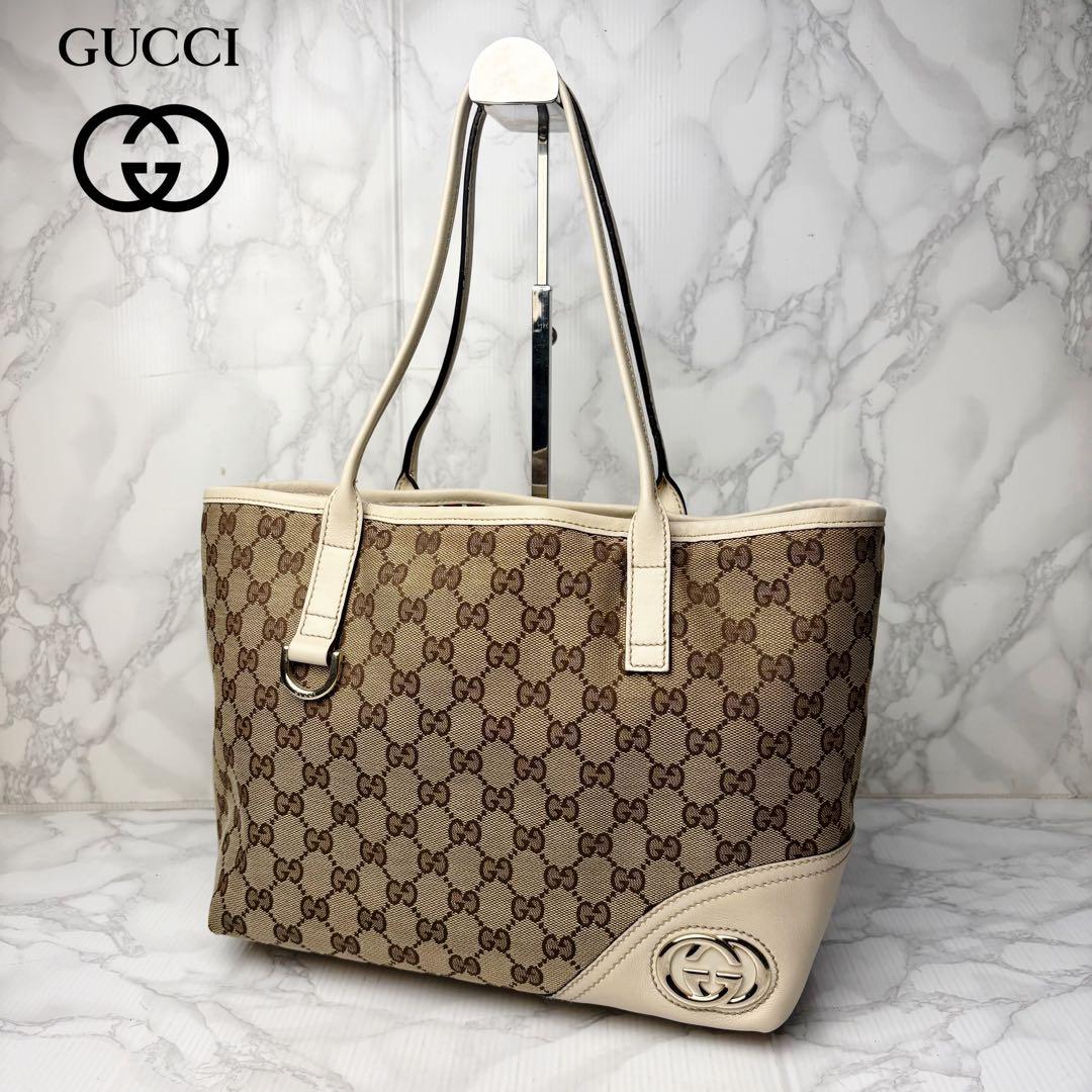 061 美品 GUCCIトートバッグ ハンドバッグ シェリーライン GG柄 x6