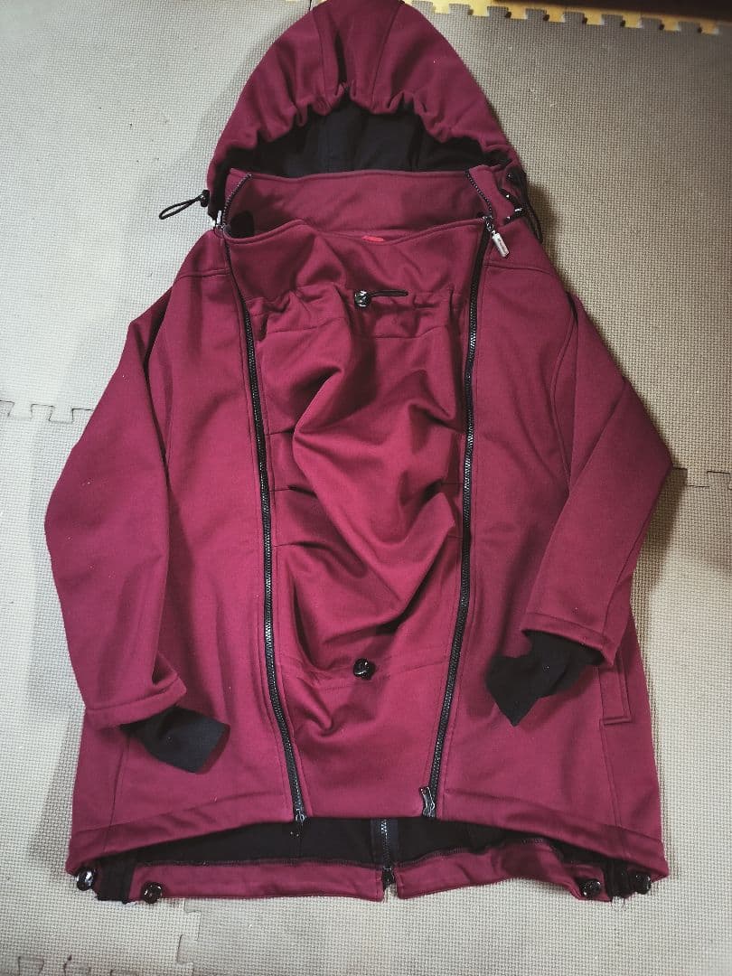 ママコート　ダッカー付き　おんぶ　抱っこ 抱っこ・おんぶ対応！6wayリバーシブルファーママコート ダッカー付き