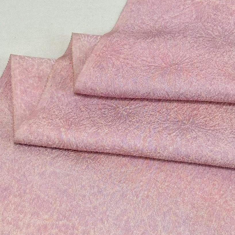 ゆりのはな 色無地着尺 絹扇 反物 八掛付き 紋ちりめん 堅牢染 正絹