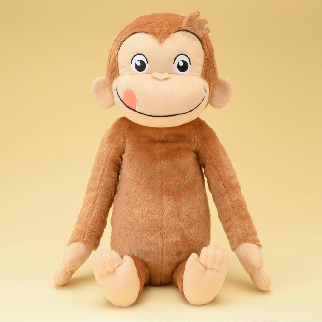 早い者勝ち】おさるのジョージギガジャンボペロリぬいぐるみSnowMan