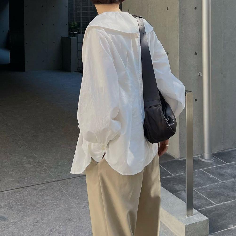 CLANE クラネ BIG COLLAR DRAWSTRING BLOUSE - メルカリ