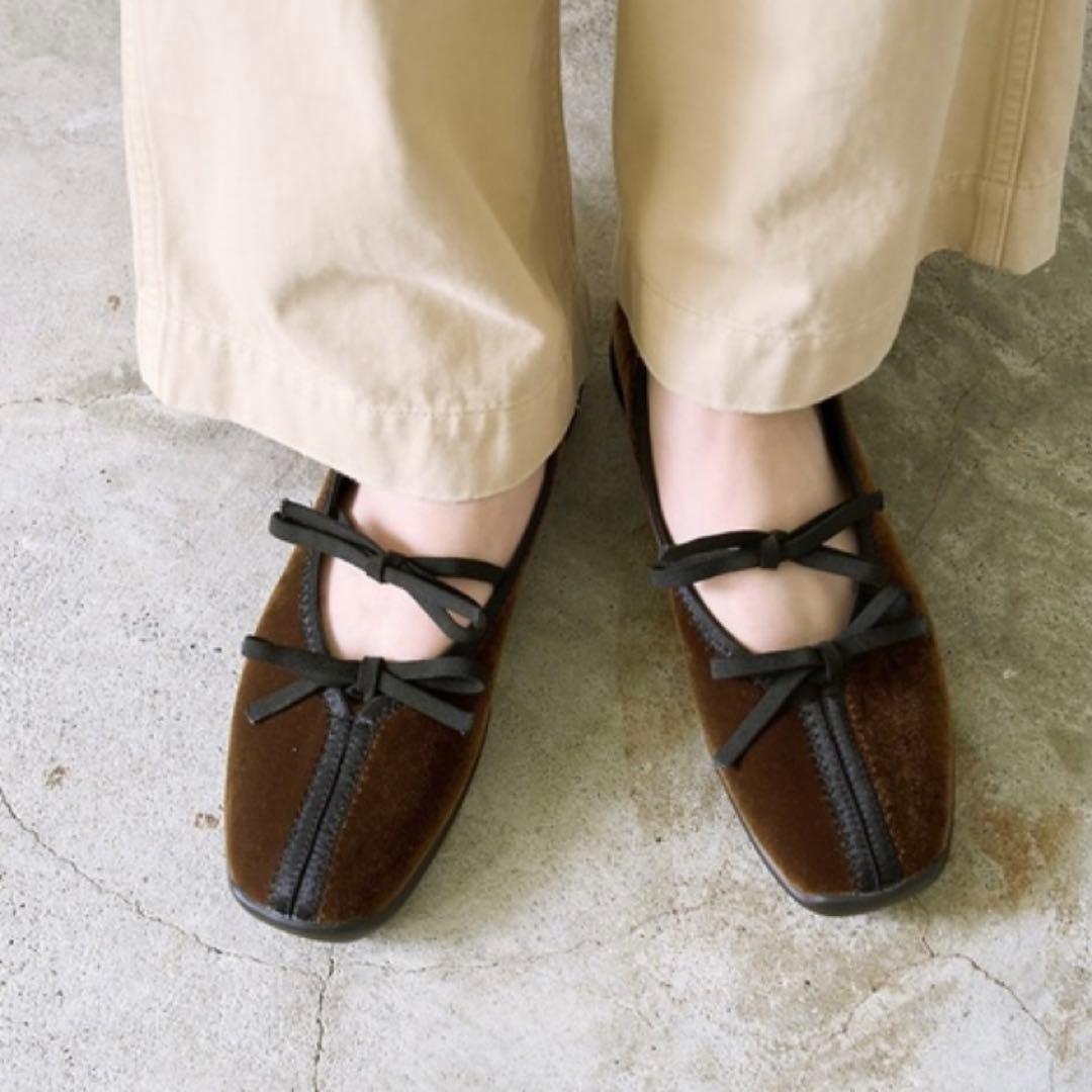 【sizuku】LE TALON 24.5cm ダブルリボンバレーリーナ