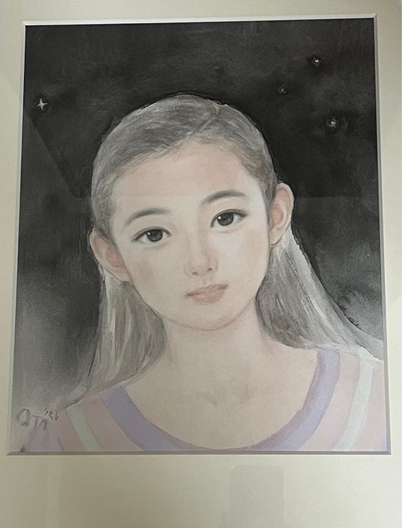 原画】おおた慶文 水彩画「星影のまなざし」少女画 額装付 - メルカリ