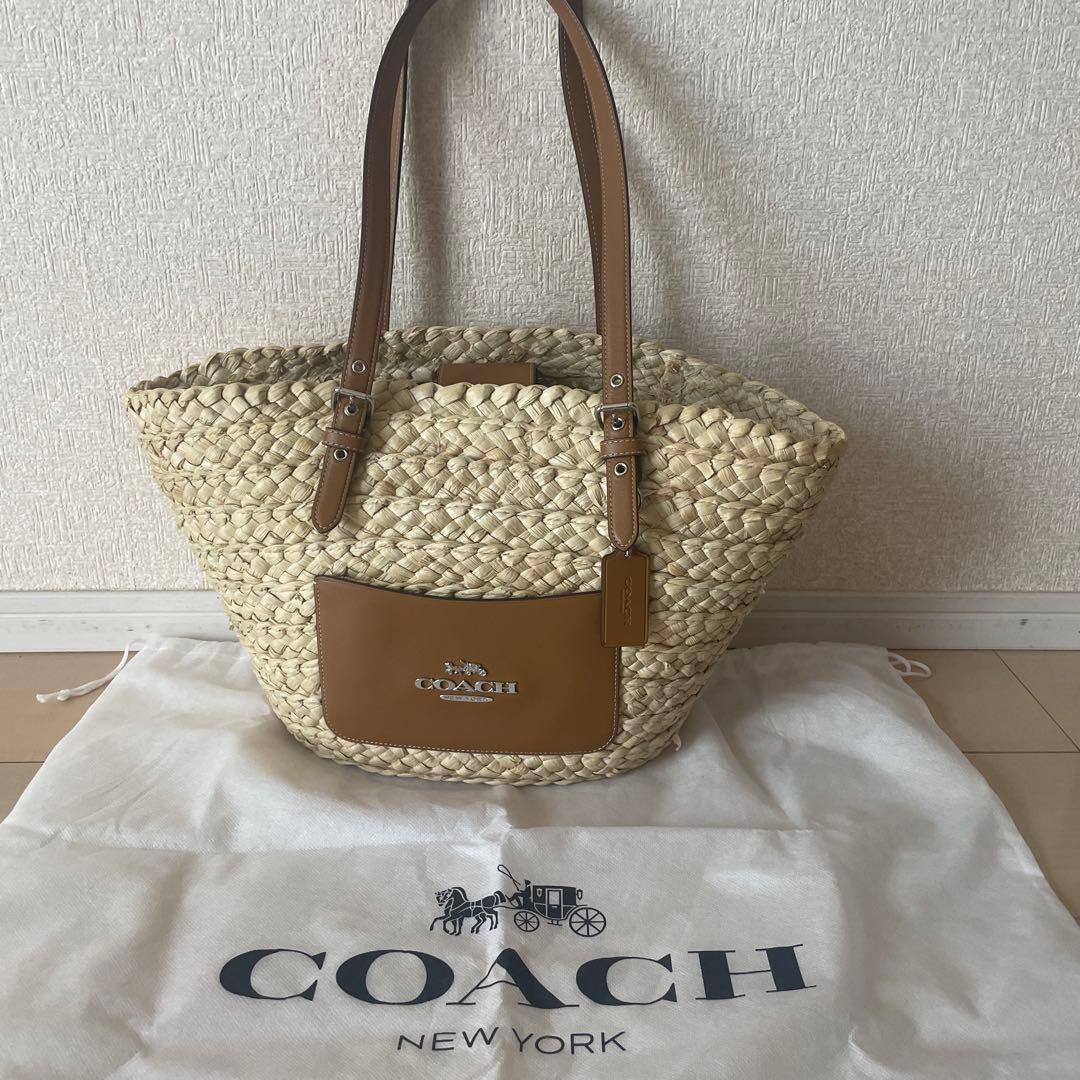 COACH かごバッグ ベージュ　ラージストロートートバック sb-bag1264_1.jpg