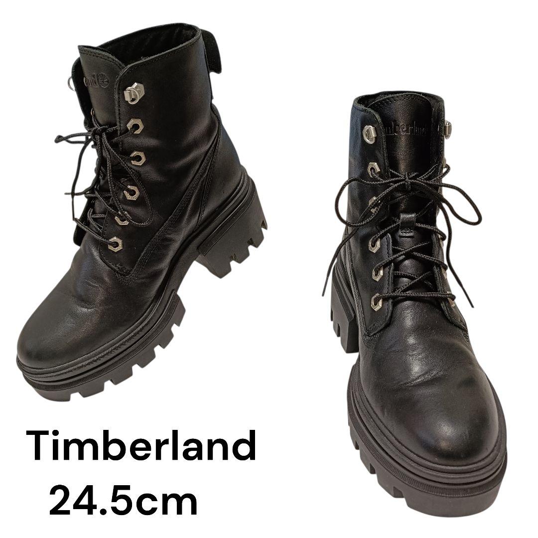 Timberland ティンバーランド エヴァーリー 厚底ブーツ 24.5 黒 Timberland（ティンバーランド） ブーツ エヴァーリー フロントジップ