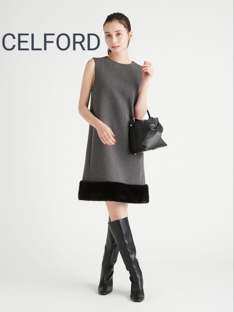 新品未使用　CELFORD 裾ファーミニワンピース　セルフォード セール】裾ファーミニワンピース（ワンピース）｜CELFORD（セル
