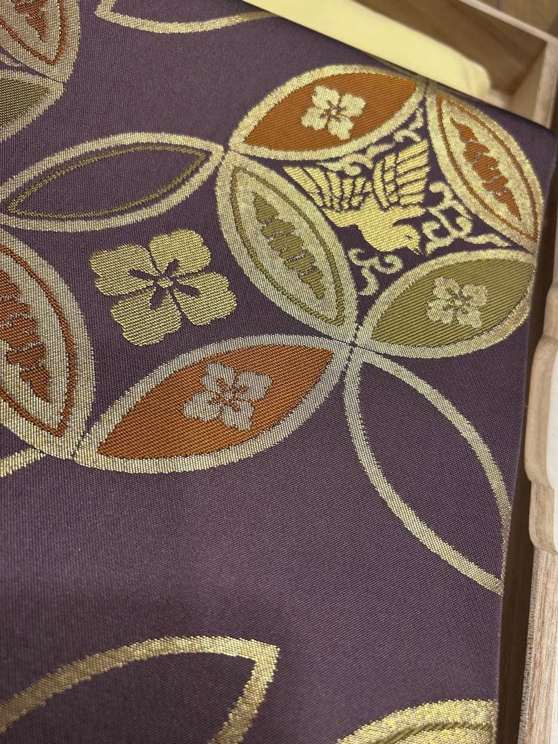 勝山織物 七宝連環 正絹西陣本袋帯 桐箱入り