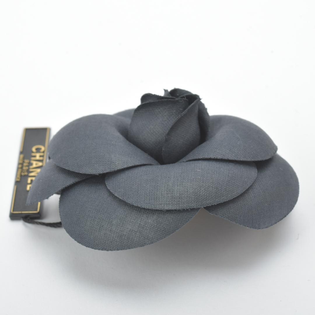 未使用◇シャネル カメリア ブローチ コサージュ ブラック 箱付き 8cm