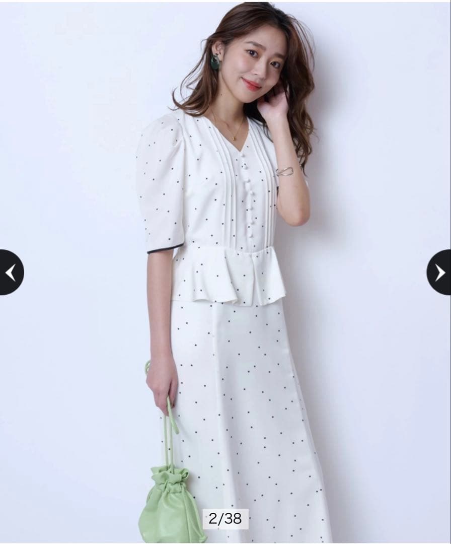 JUSGLITTY 【2025SS】ペプラムドットナローワンピース - メルカリ