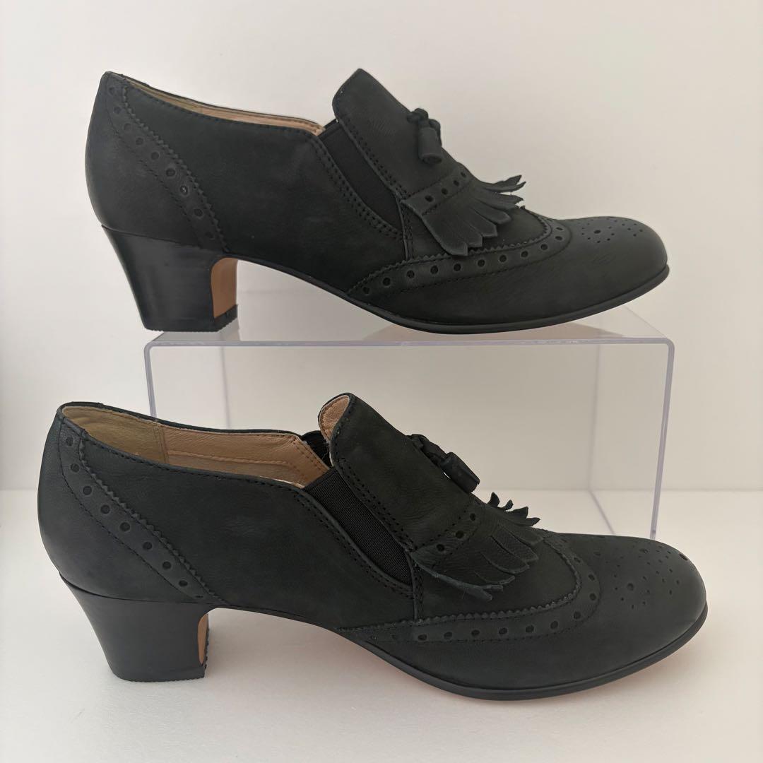 REGAL リーガル タッセル フリンジ ローファー 太ヒール 24.5cm 黒