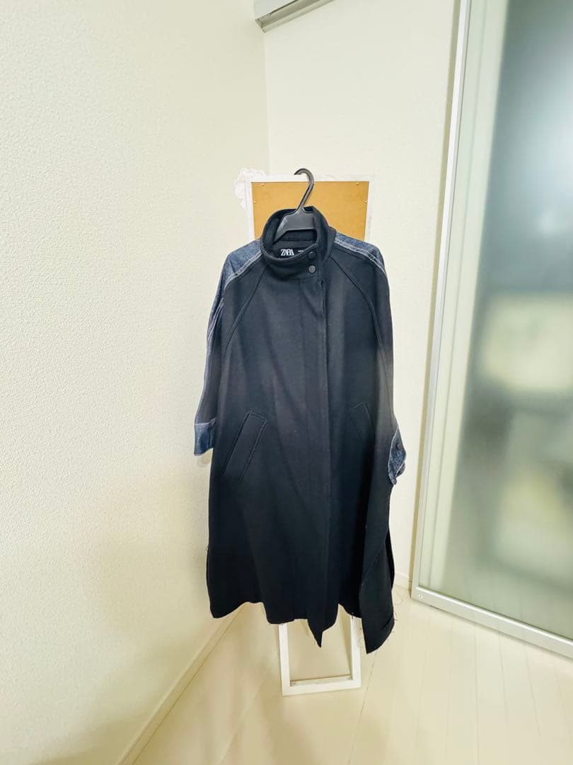 希少】ZARA ポンチョコート MANTECO デニム M ブラック - メルカリ