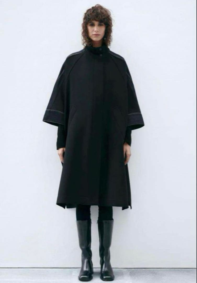 希少】ZARA ポンチョコート MANTECO デニム M ブラック - メルカリ