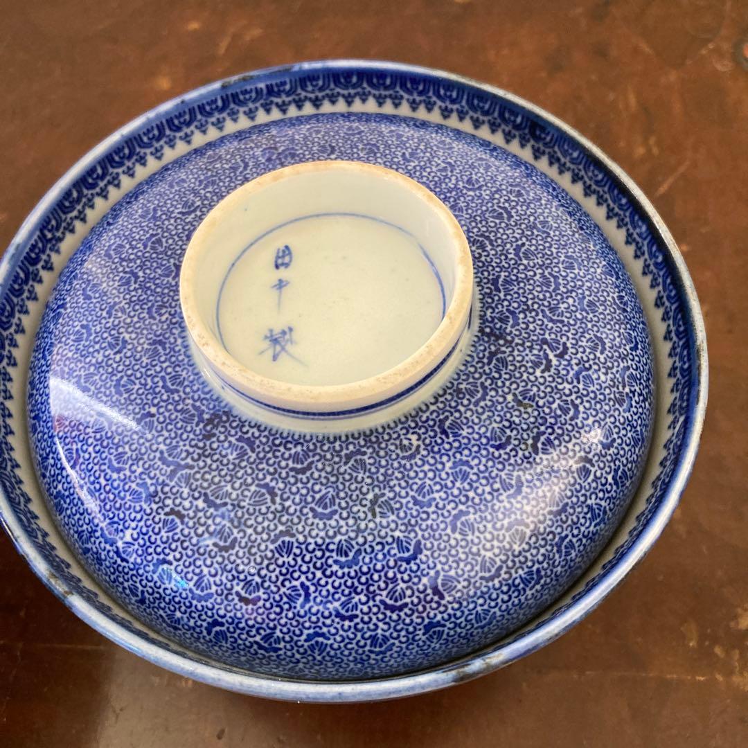 微塵唐草 二器セット 骨董 明治時代