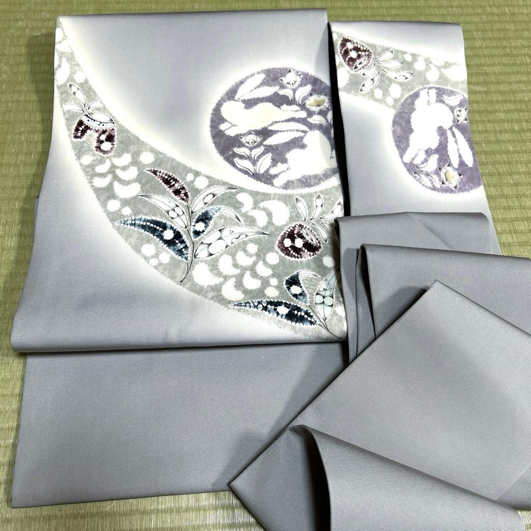 専用ページ 正絹【塩瀬】名古屋帯《花 うさぎ》 - メルカリ
