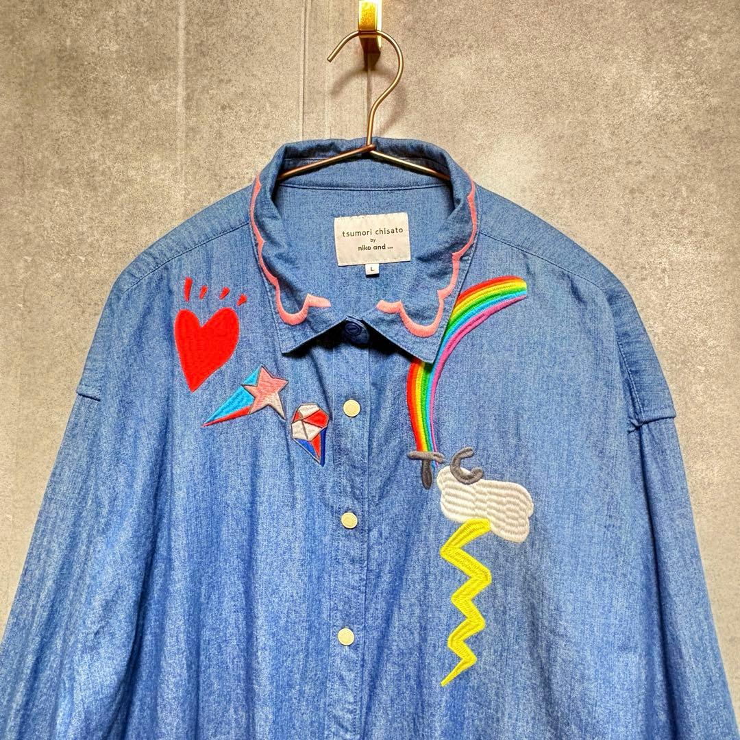 tsumori chisato ✖️nico and…コラボデニムシャツ 刺繍入 - メルカリ