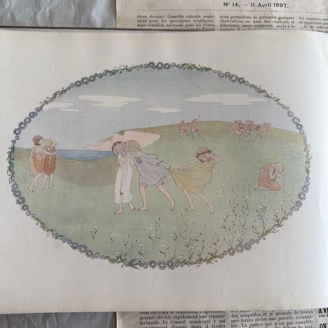 1911年アンティーク美しい絵本フランス語 洋書ジャンクジャーナル古書