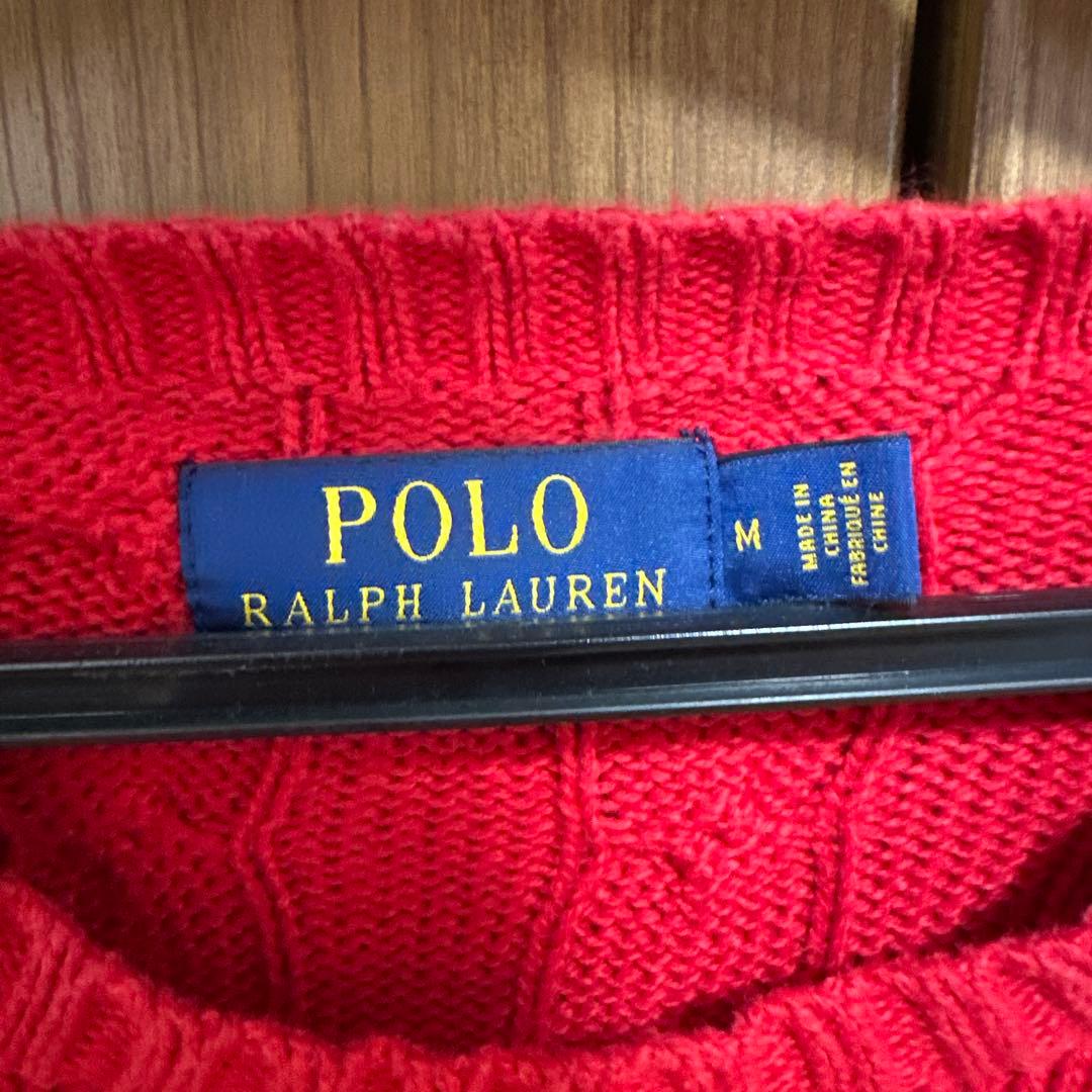 ✨POLO RALPH LAURENケーブルニット ネイビーポニー人気カラーQR