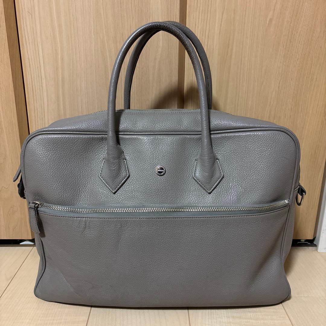 [hinn]ビジネスバッグ　グレー レザーブリーフバッグ ビジネスバッグ A4 / FUJITAKA（フジタカ）公式