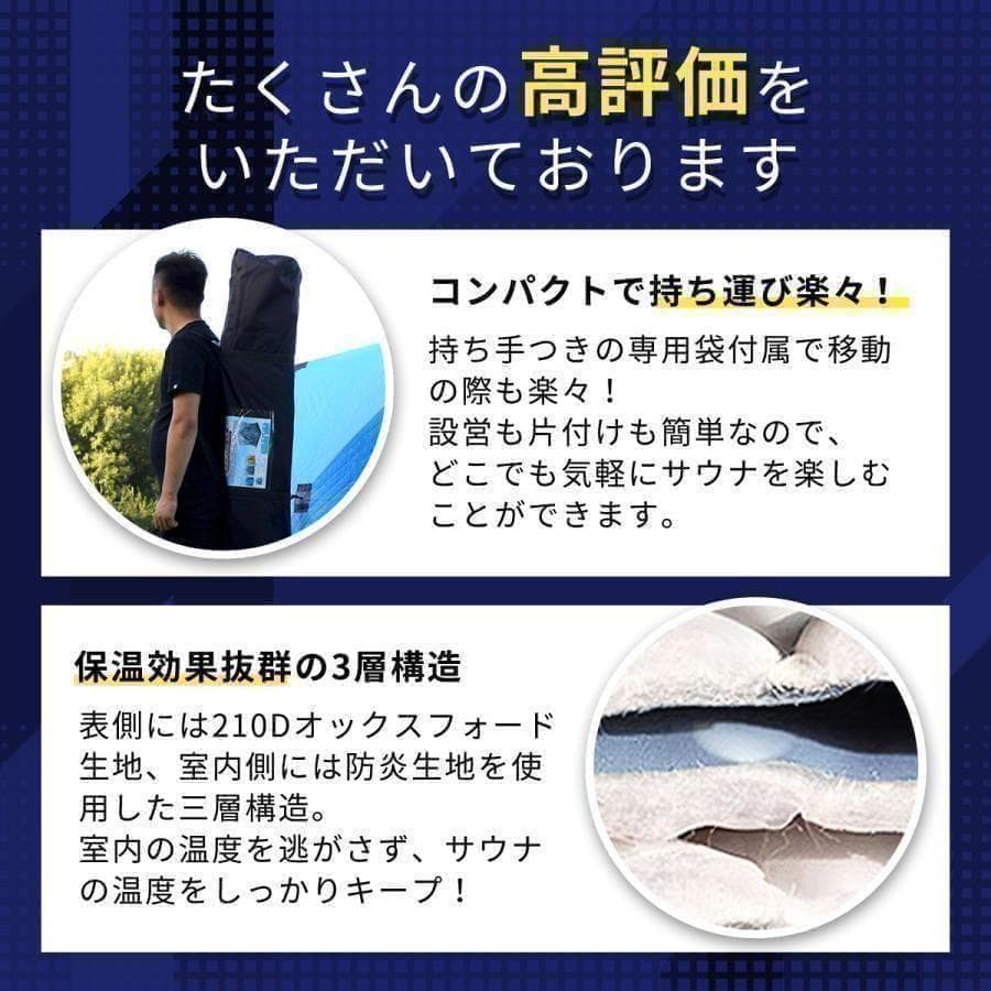 サウナテント 4人用 薪ストーブ 煙突穴付 ロウリュ 簡単設営
