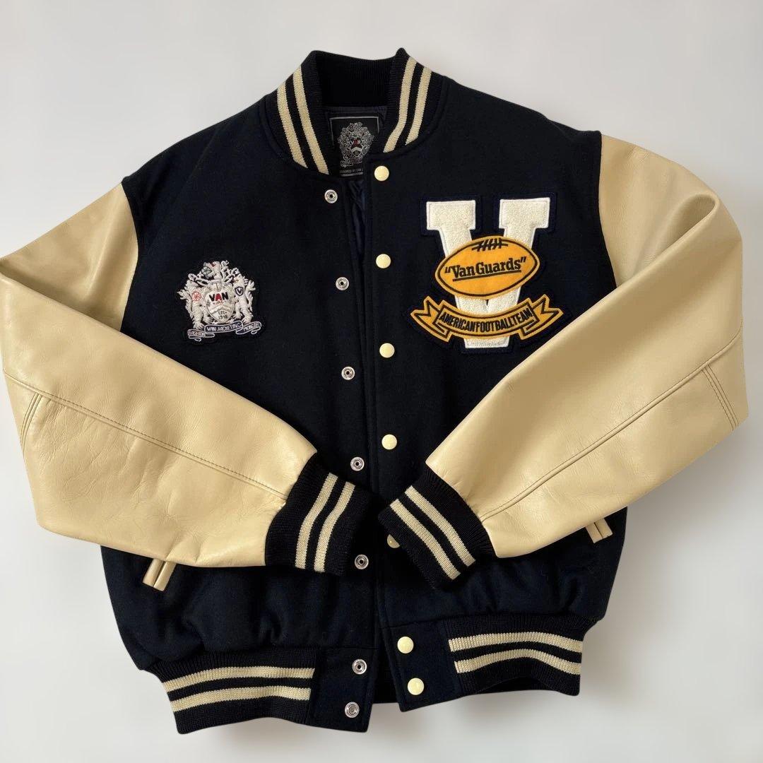 VAN スタジャン ネイビー/ベージュ - メルカリ