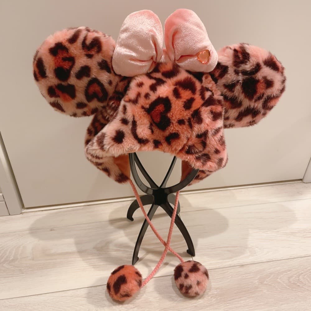 c ピンク ヒョウ柄 ミニー ファンキャップ ディズニー ギャル 平成