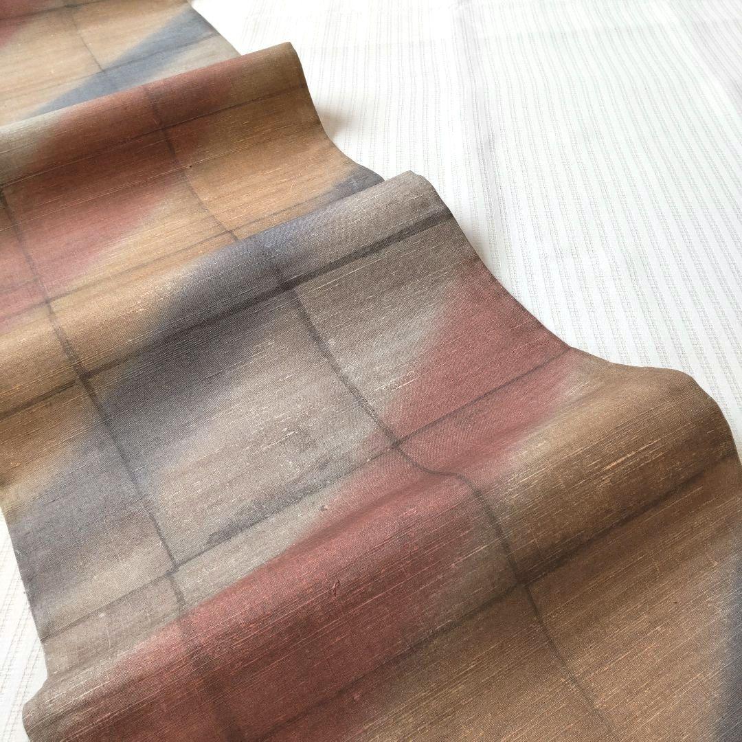 洒落袋帯】やわらかくにじむ色彩◎和紙風の質感/くすみパステル/456cm